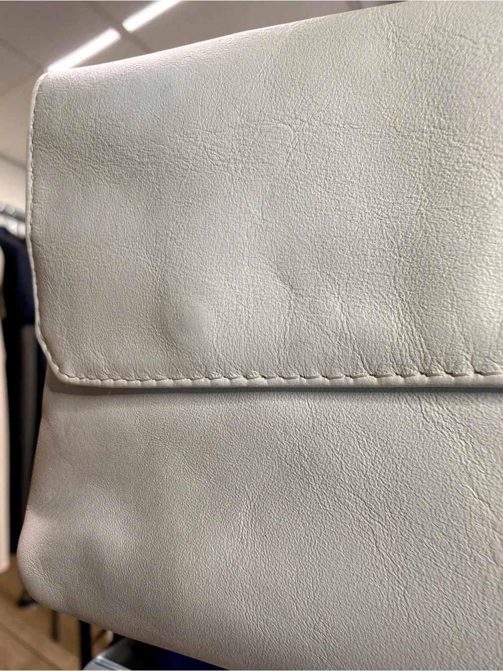 White Envelope Style Vegan Leather Clutch with Smooth Finish